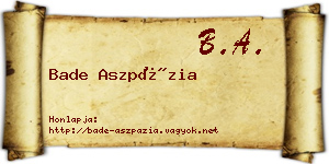 Bade Aszpázia névjegykártya